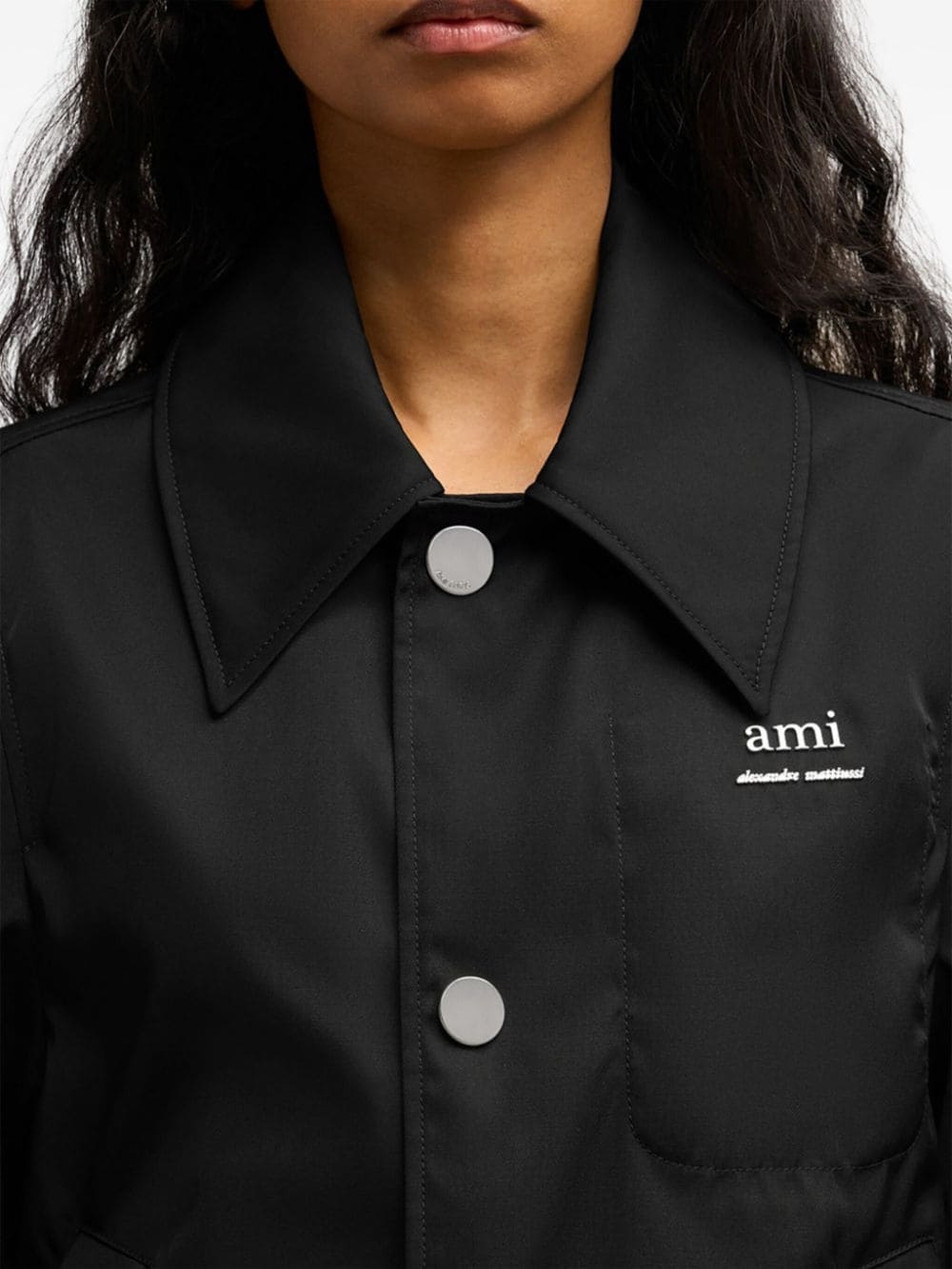 logo-appliqué shirt jacket - 7