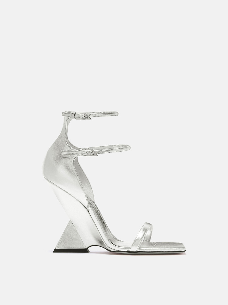 ''GRACE'' SILVER ANKLE STRAP SANDAL 1