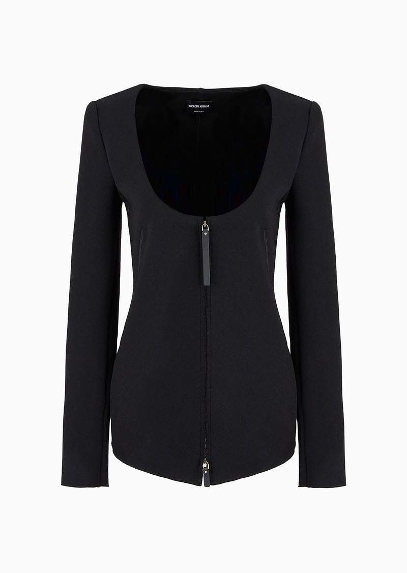 ASV single-breasted jacket in virgin wool-blend double jersey - 1
