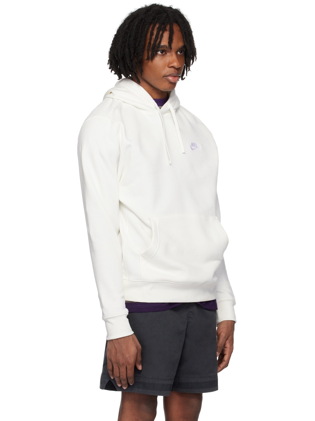 White Embroidered Hoodie - 2