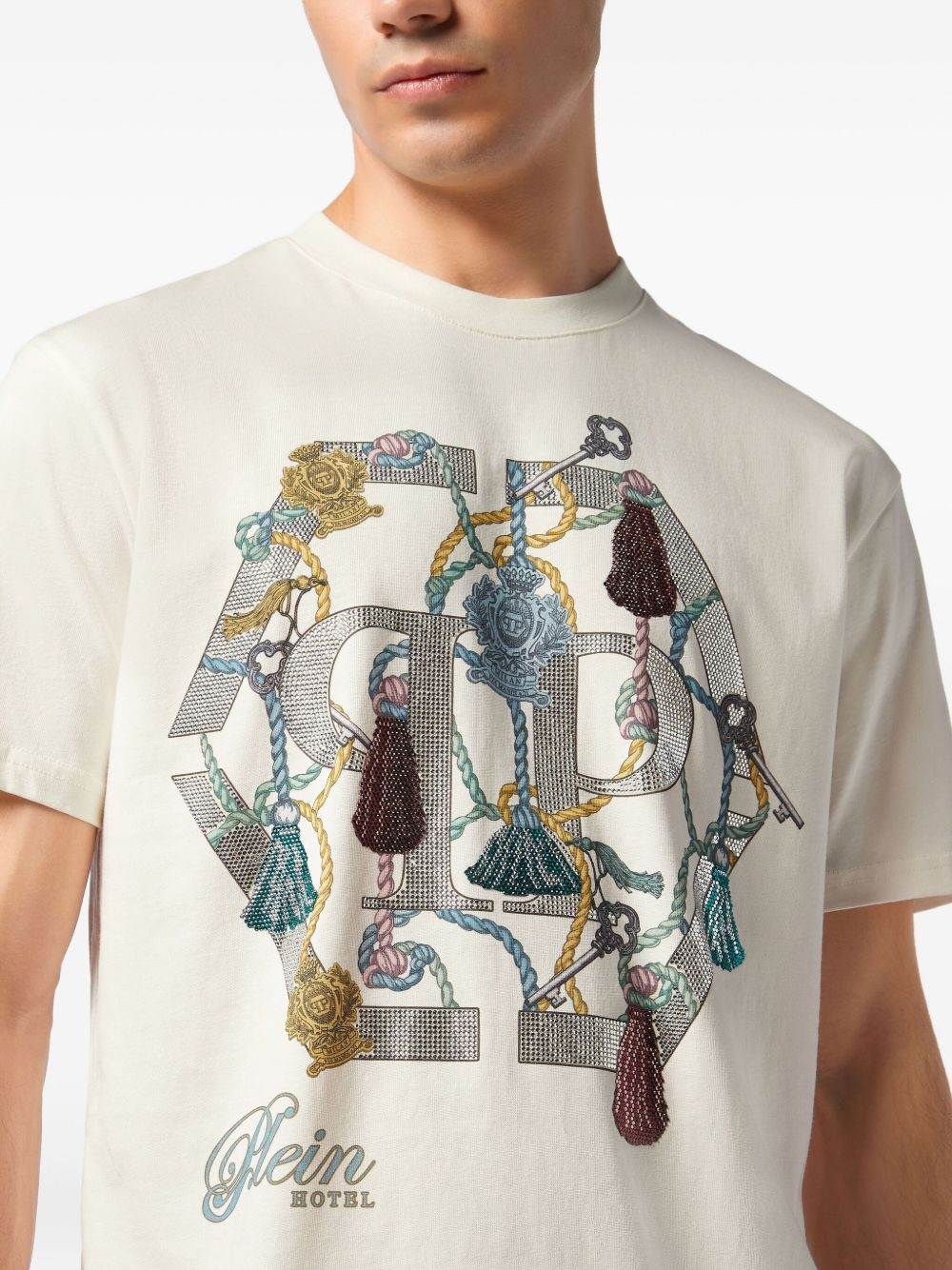 tassel-embellished logo T-shirt - 4