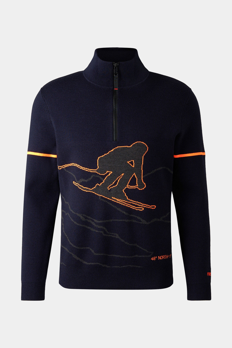 Andrian Half-zippered sweater in Dark blue 1