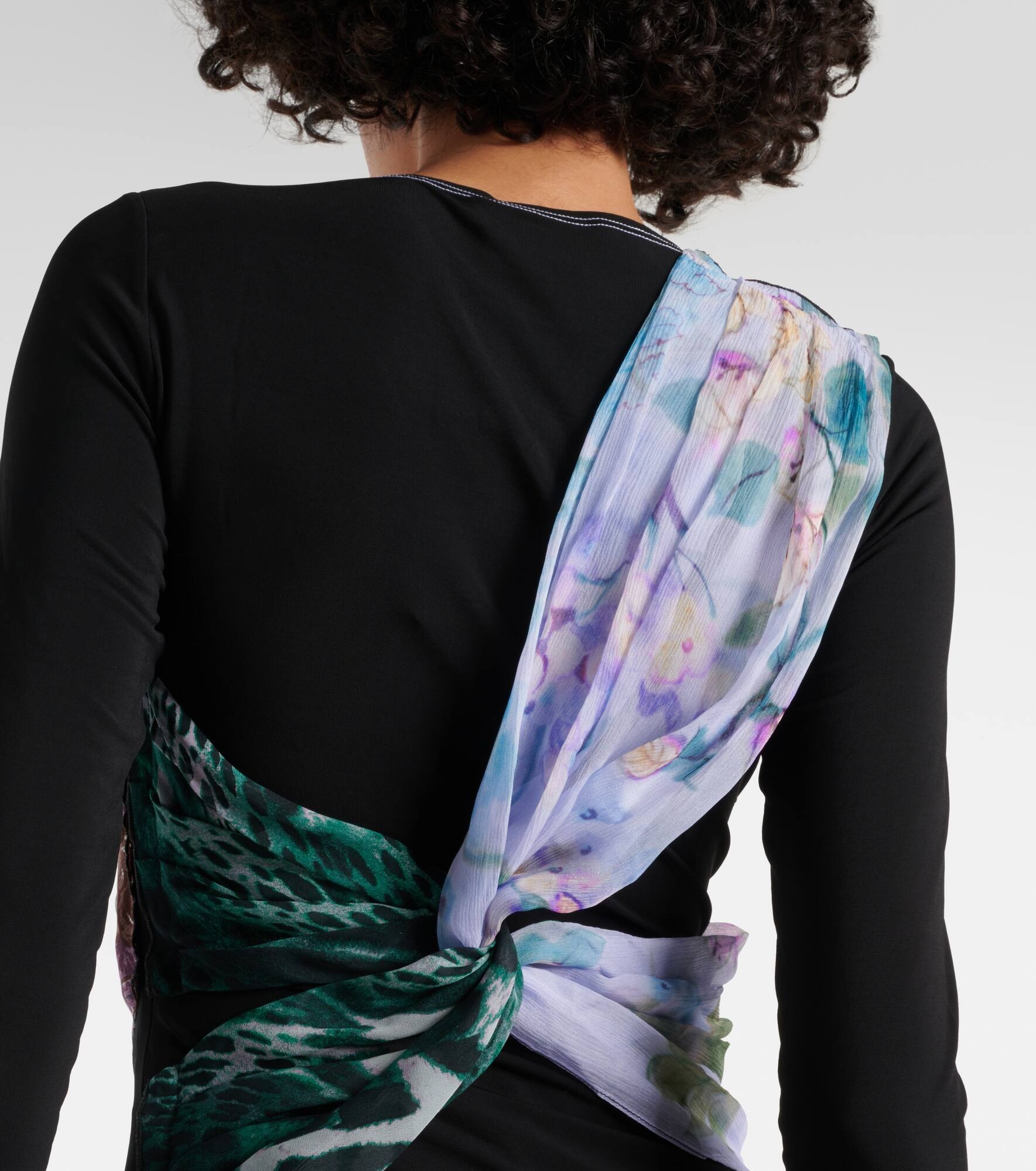 Silk Scarves draped jersey top - 5