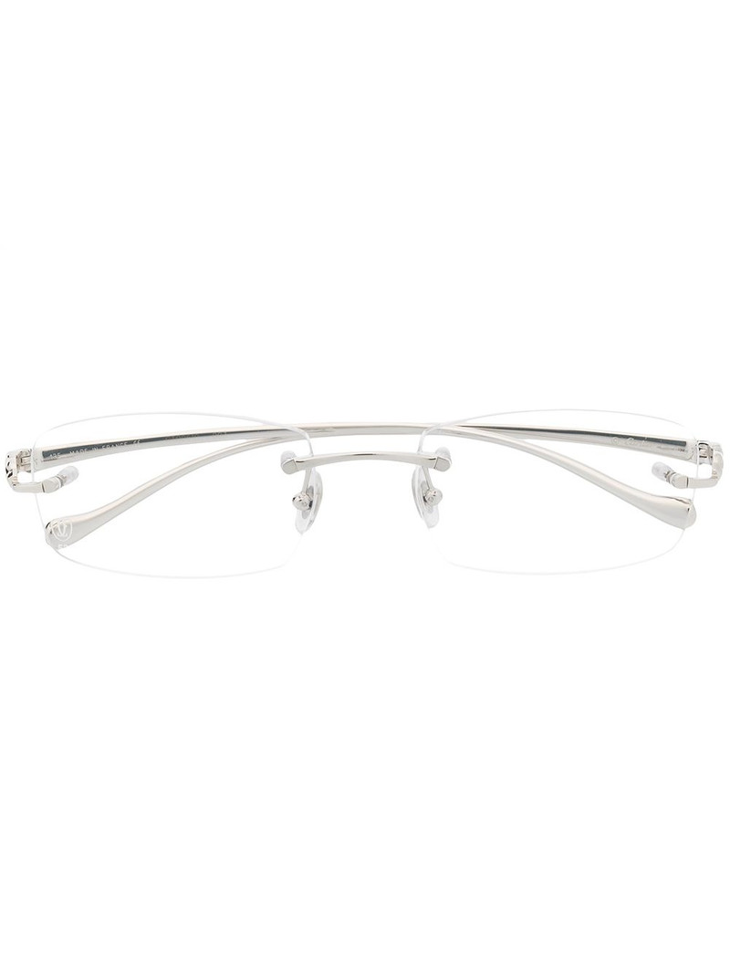 rimless rectangular-frame glasses 1