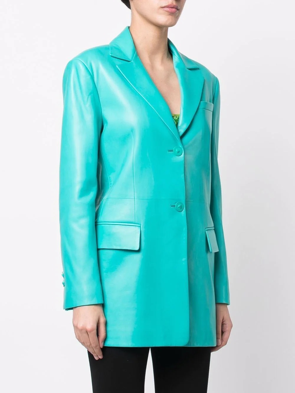 leather blazer jacket - 3