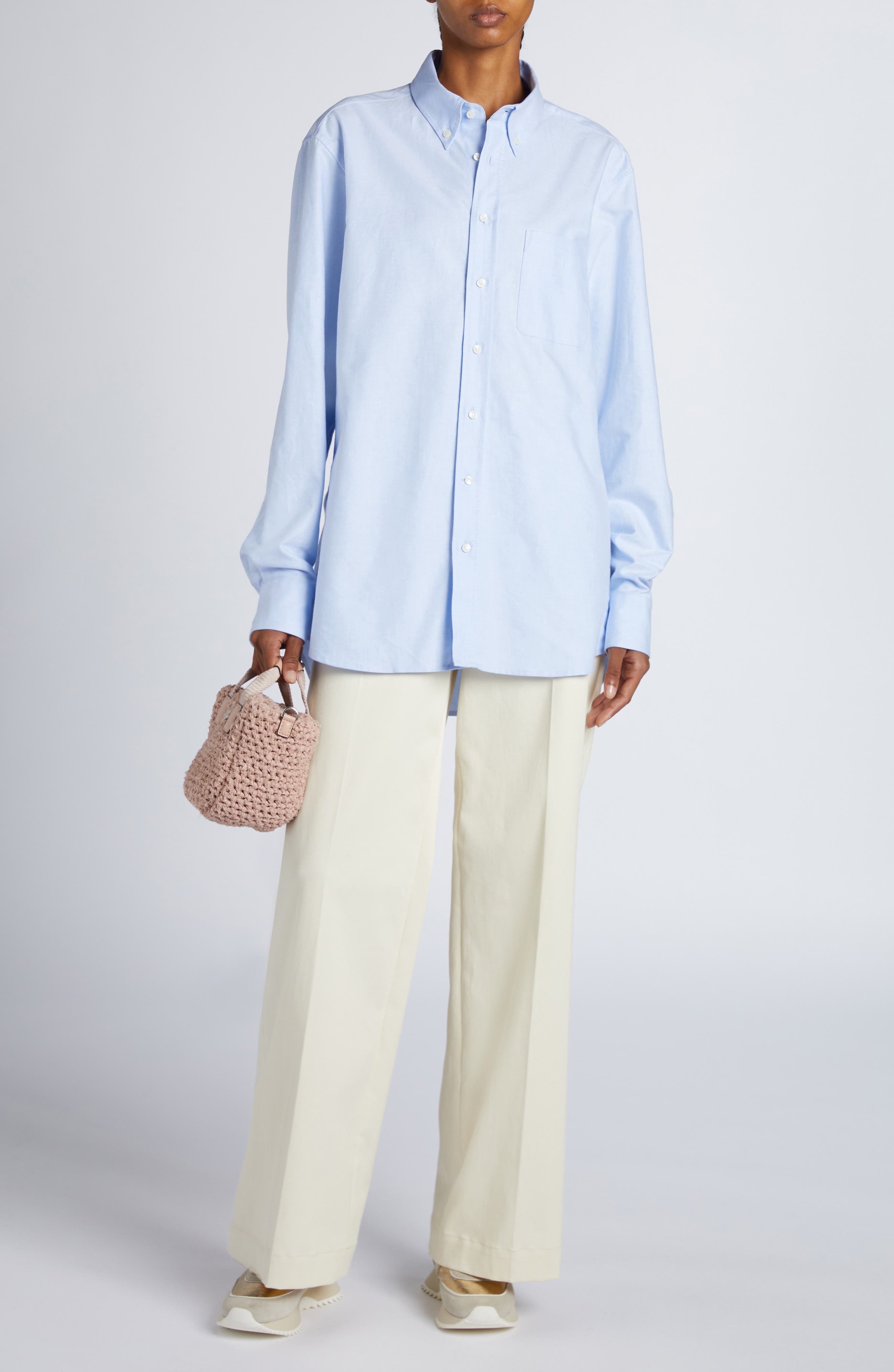 Moncler Cotton Button-Down Shirt in Light Blue at Nordstrom - 2