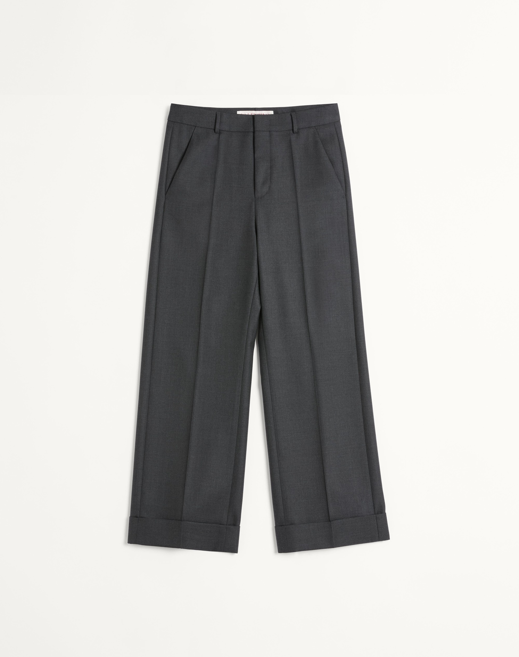 WOOL GABARDINE PANTS WITH TURN-UPS - 1