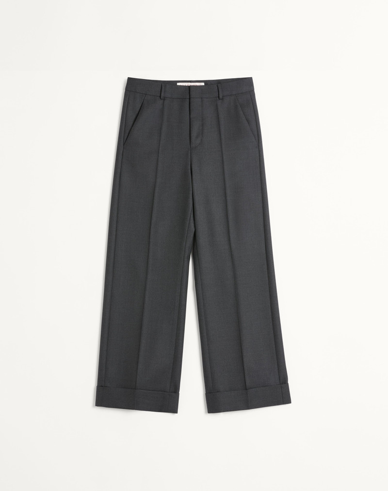 WOOL GABARDINE PANTS WITH TURN-UPS 1