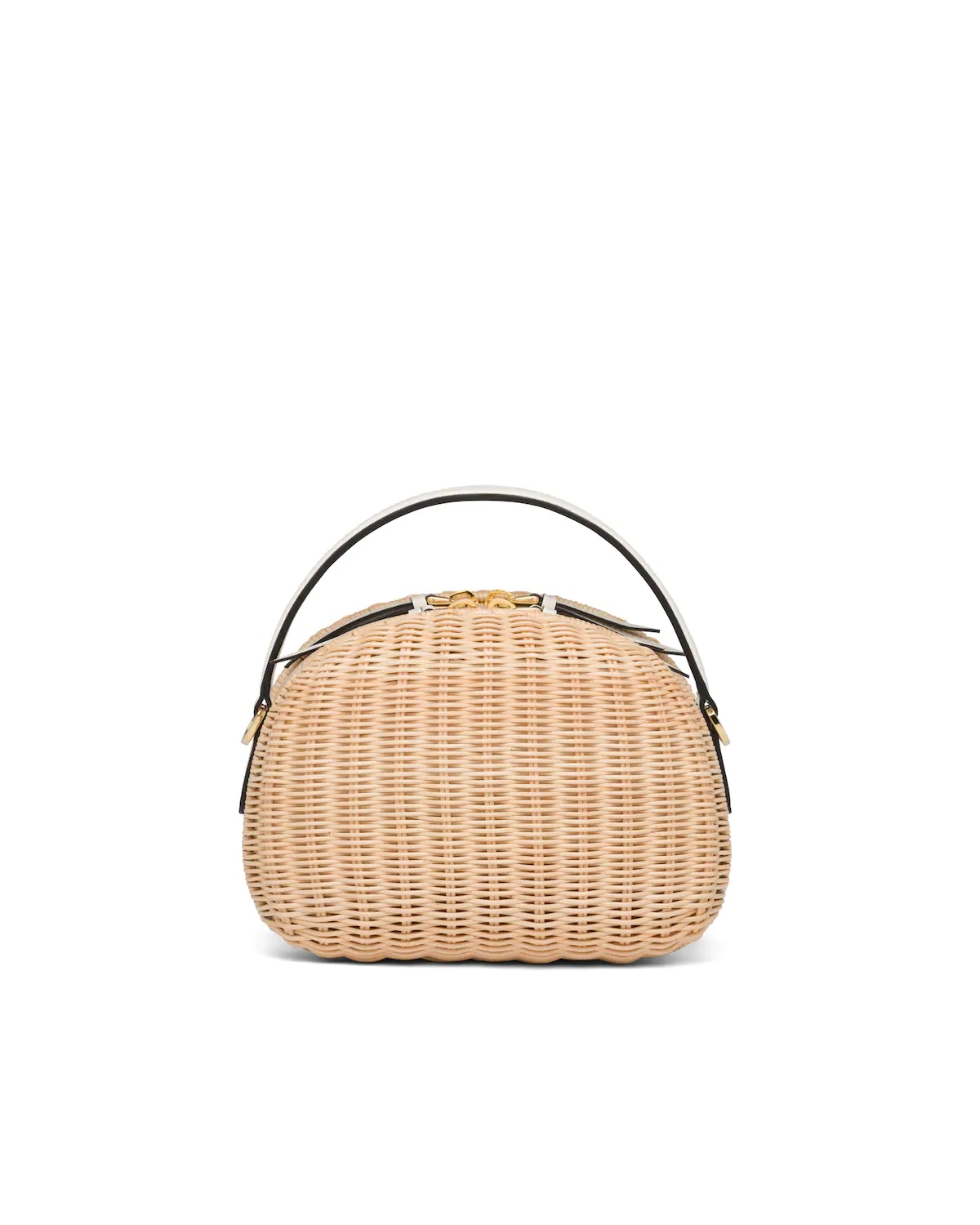 Wicker and Saffiano leather shoulder bag - 4