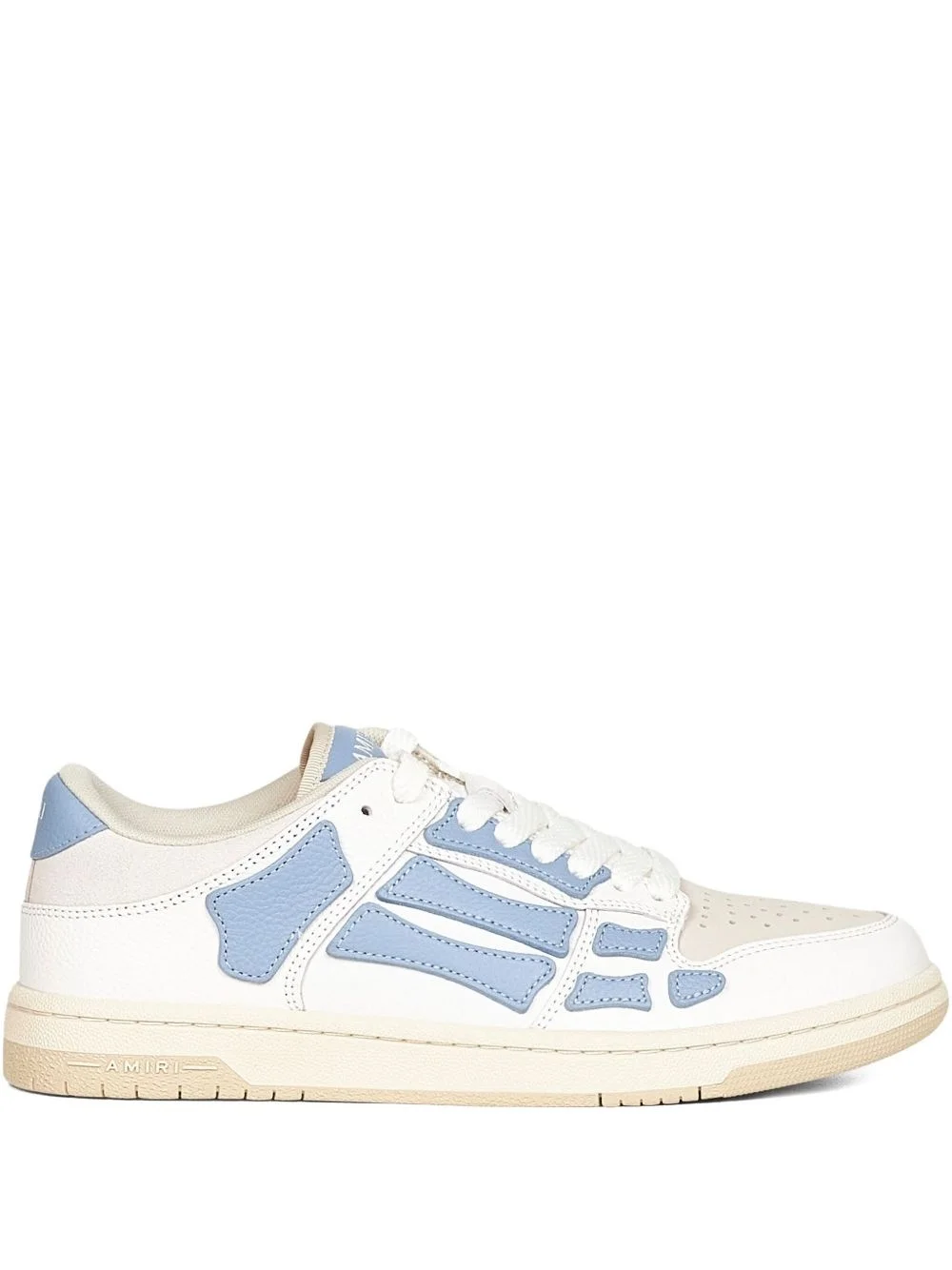 skeleton-appliqué leather trainers - 1