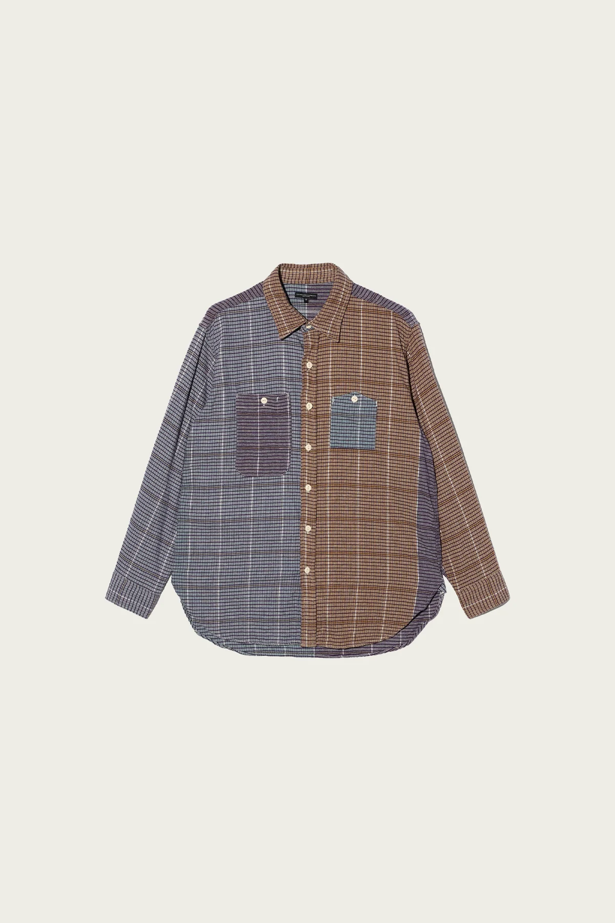 Work Shirt - Multi Color Cotton Color Block Check - 1