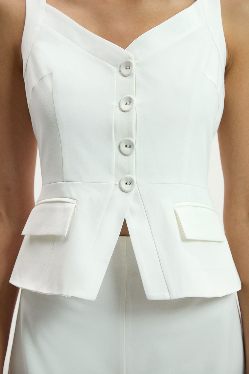 KAREN MILLEN Petite Tailored Tux Wide Leg Jumpsuit outlook