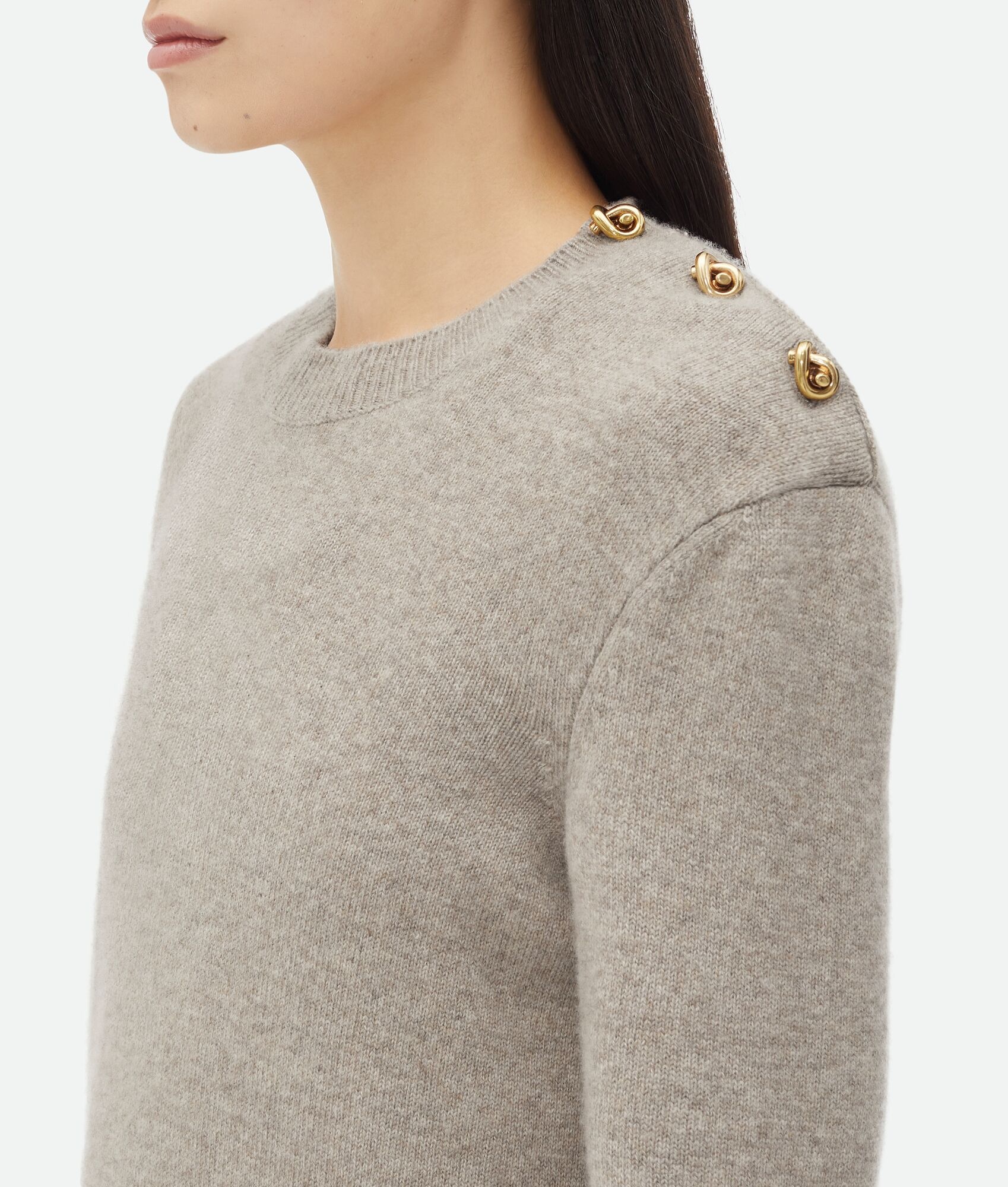Cashmere Sweater With Knot Buttons - 4