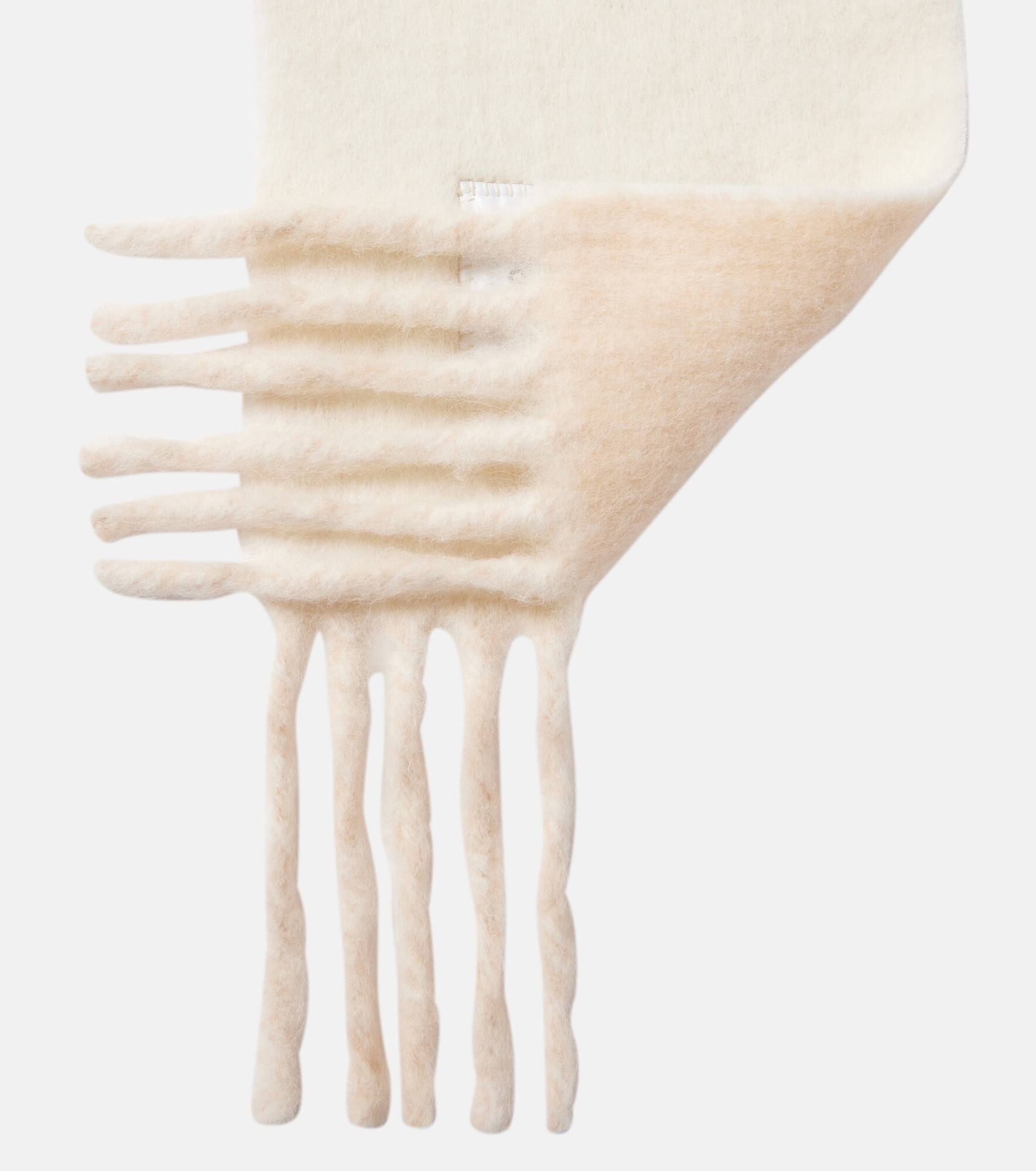 Logo fringed alpaca and wool-blend scarf - 5