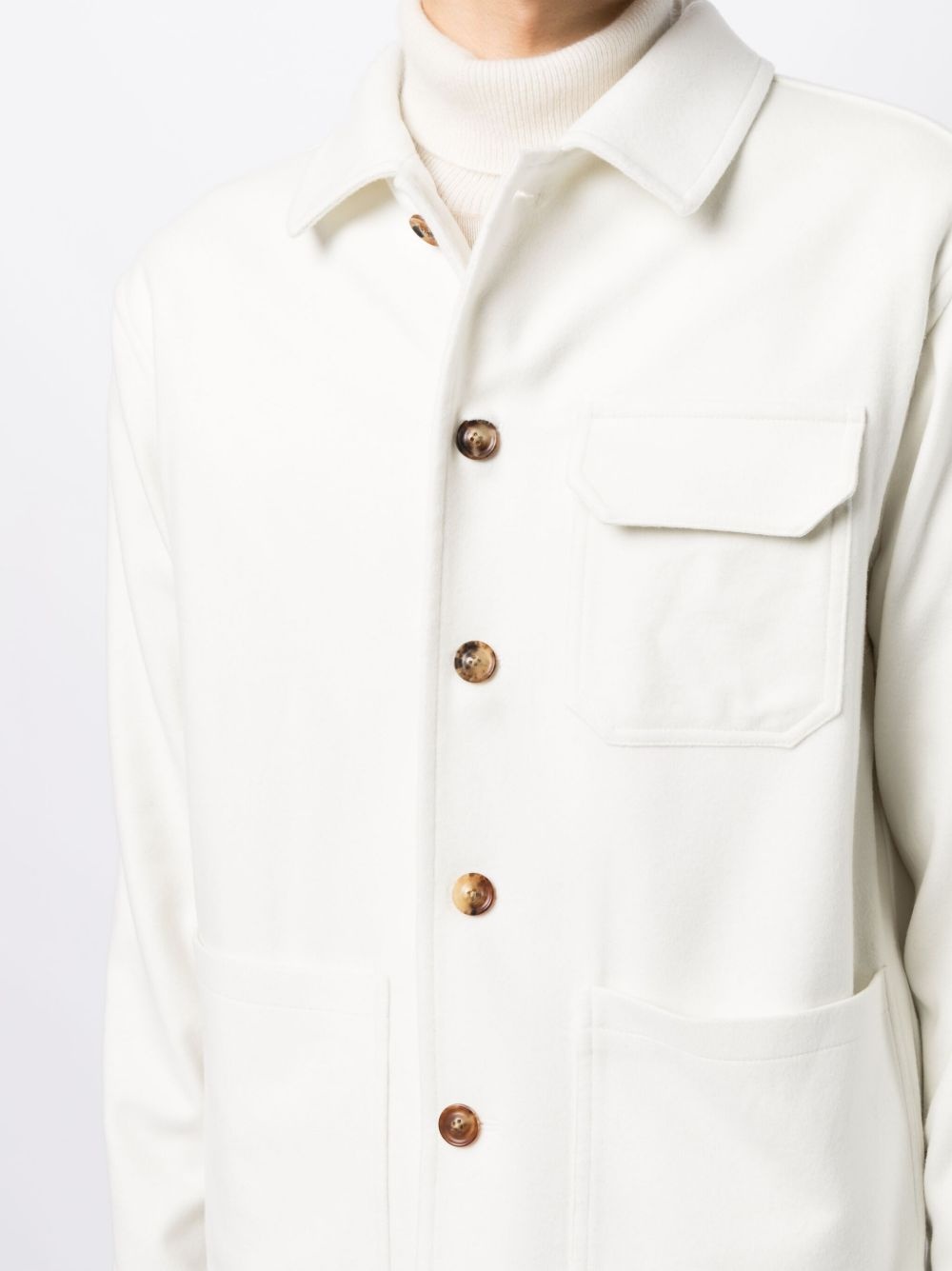 buttoned cotton shirt jacket - 5