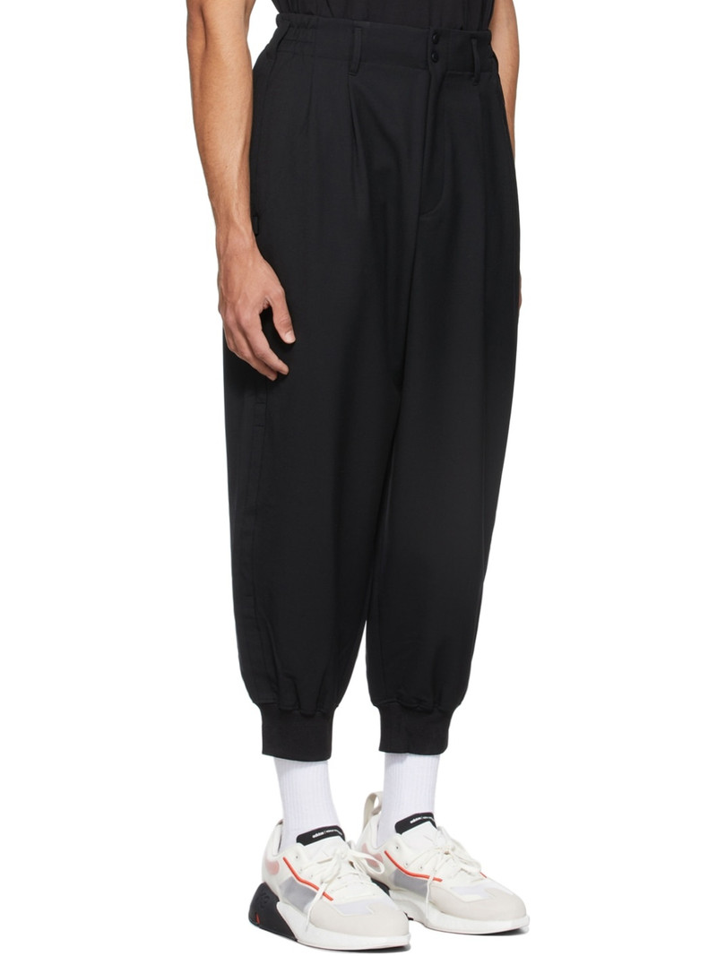 Y-3 Black Refined Wool Cuff Trousers outlook