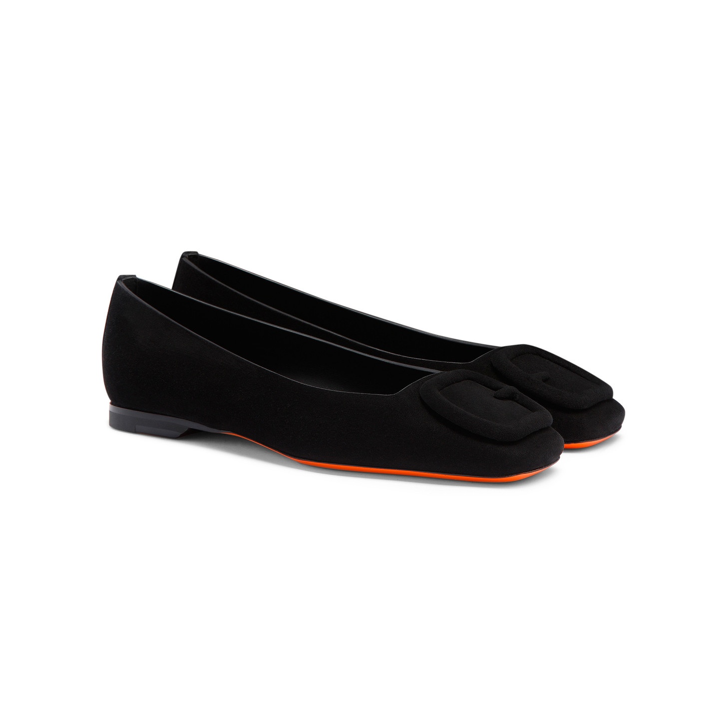 Women's black suede ballet flat - 2