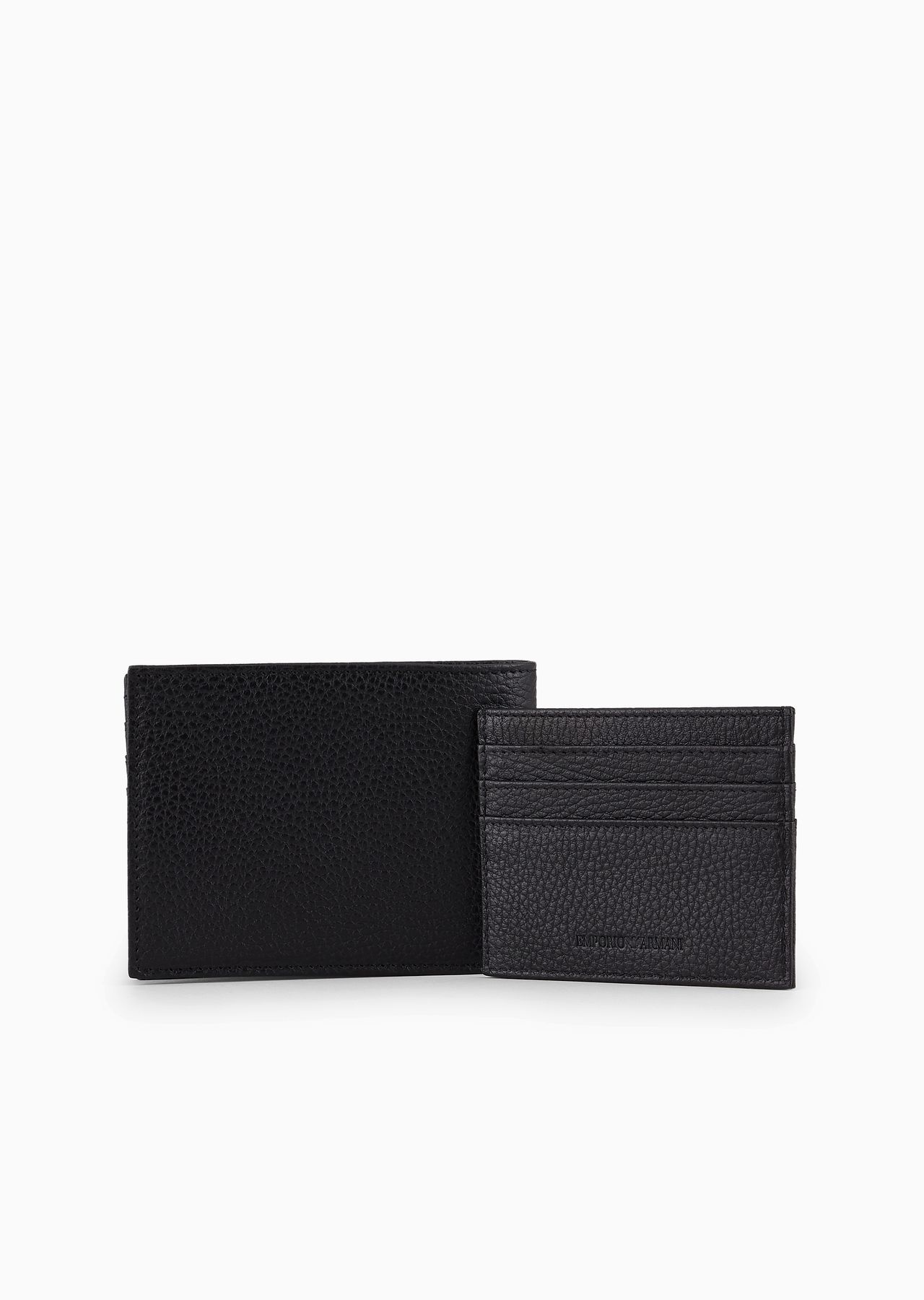 Gift box with wallet and card holder in tumbled leather - 1