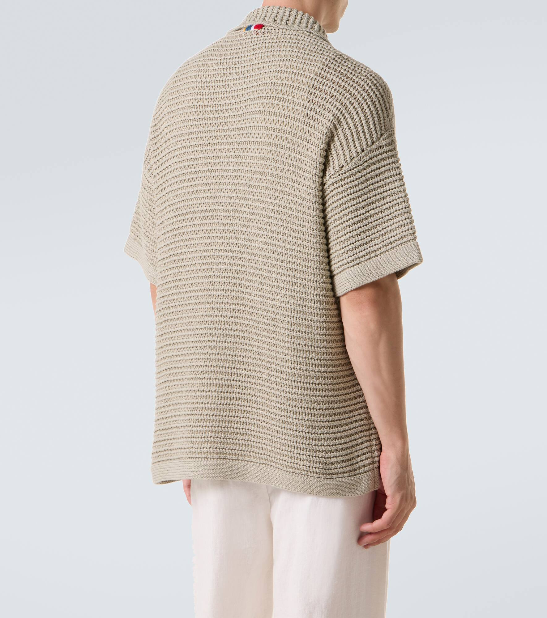 Knitted cotton bowling shirt - 4