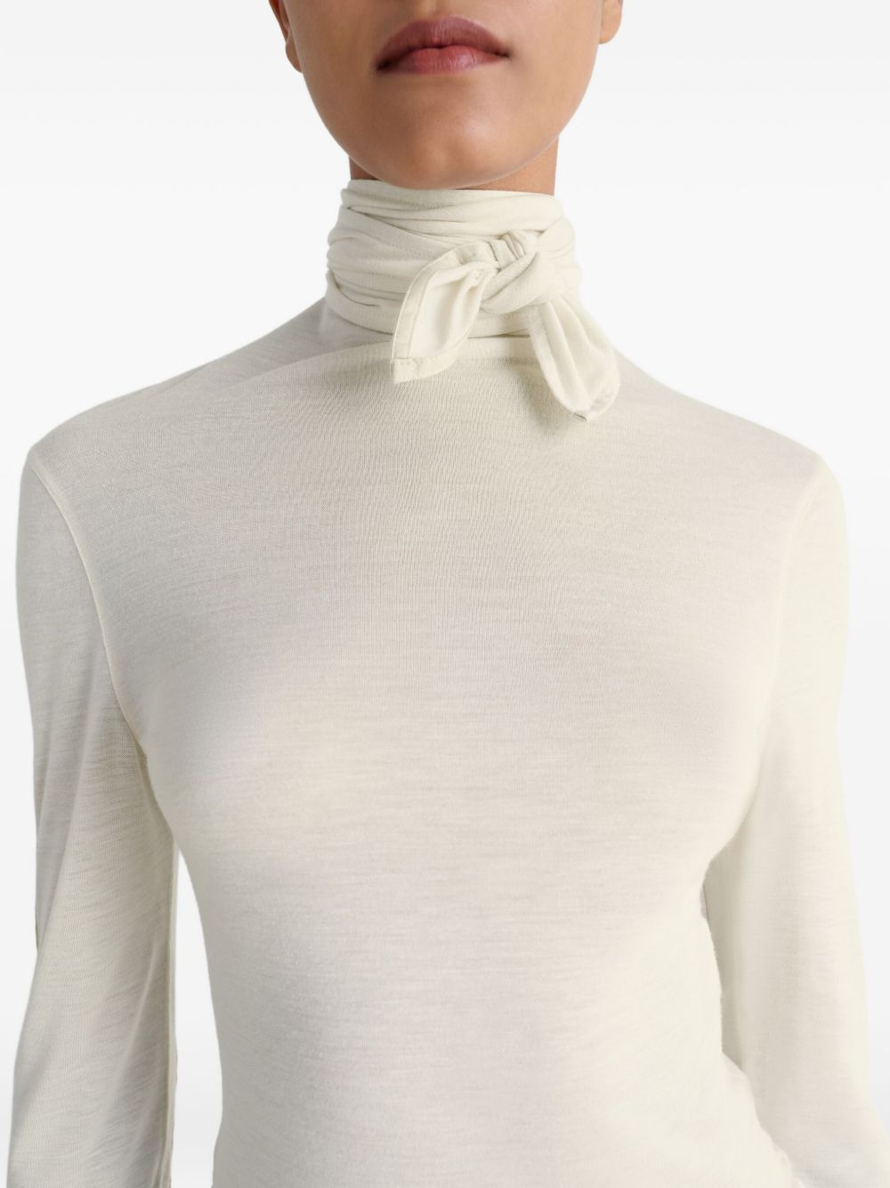 tied-neck T-shirt - 5