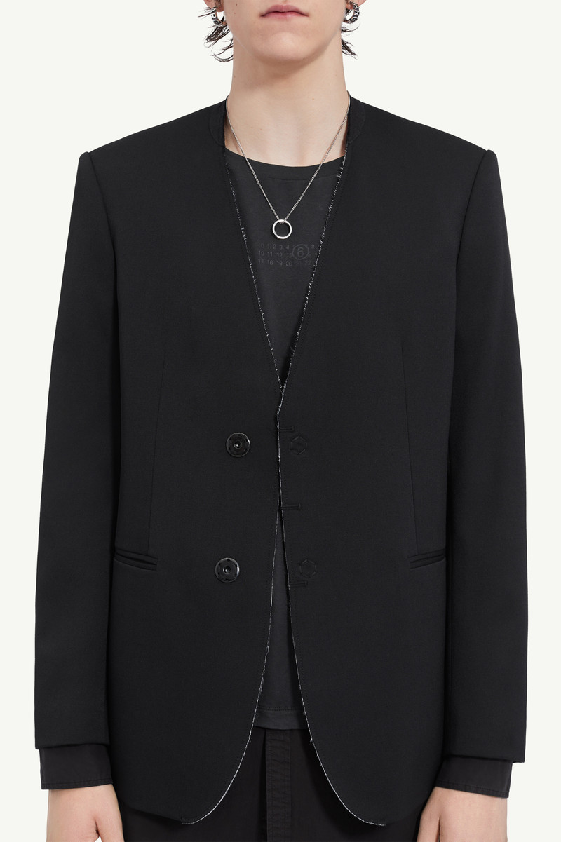 MM6 Maison Margiela Collarless suit jacket - S52BN0126S47848900