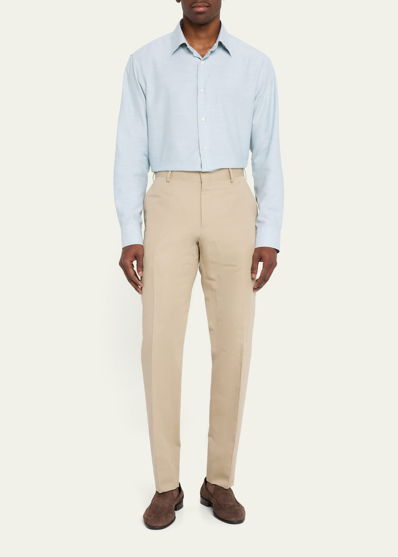 Brioni Men's Cotton and Linen Flat-Front Trousers outlook