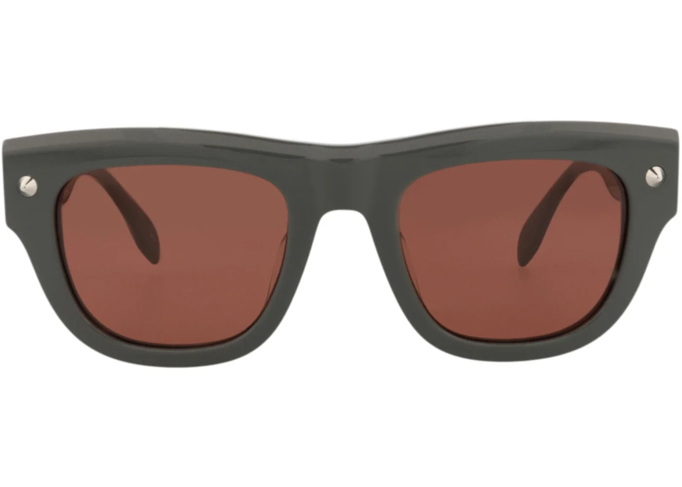 Alexander McQueen Square-Frame Recycled Acetate Sunglasses Grey Grey Brown (AM0425S-30014620-004) - 1