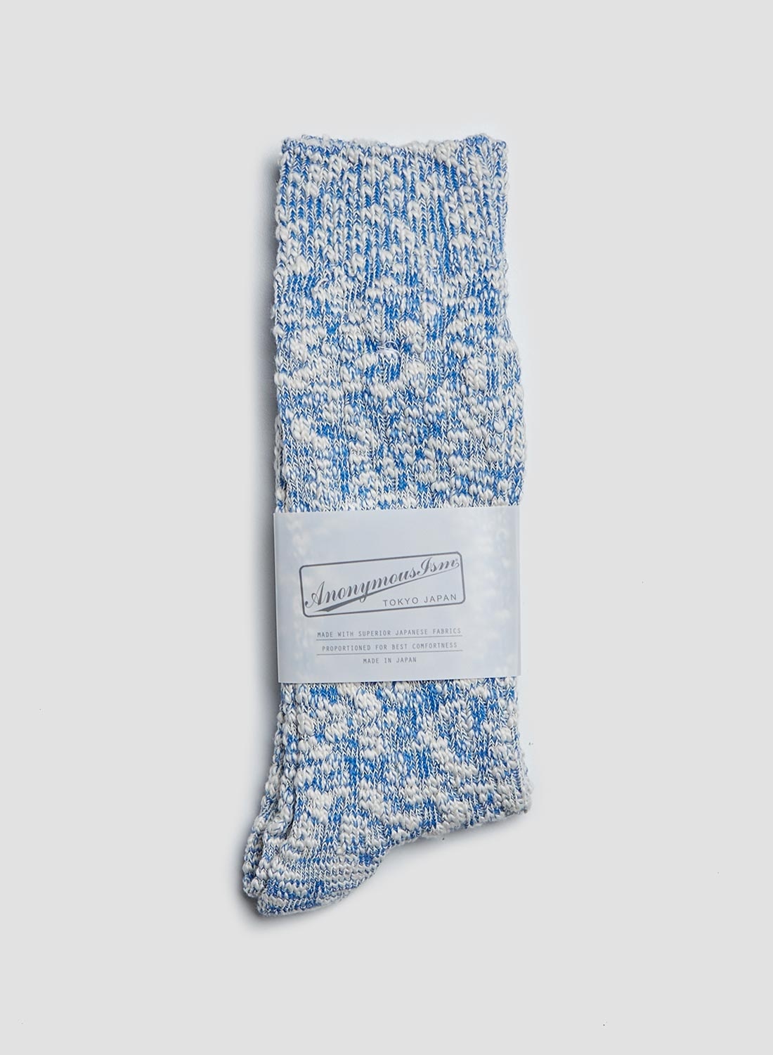 Anonymous Ism Lightweight Slub Crew Sock in Blue - 1
