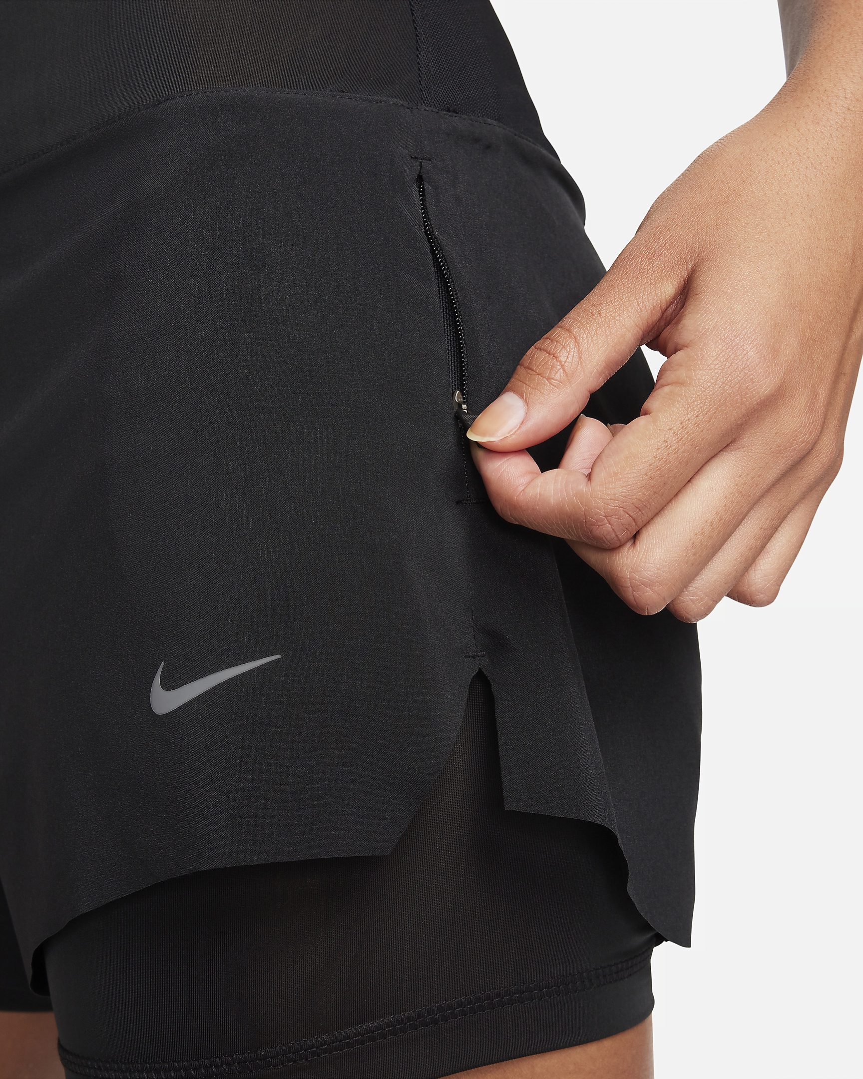 Nike Women's Dri-FIT Swift Mid-Rise 3" 2-in-1 Running Shorts with Pockets - 6