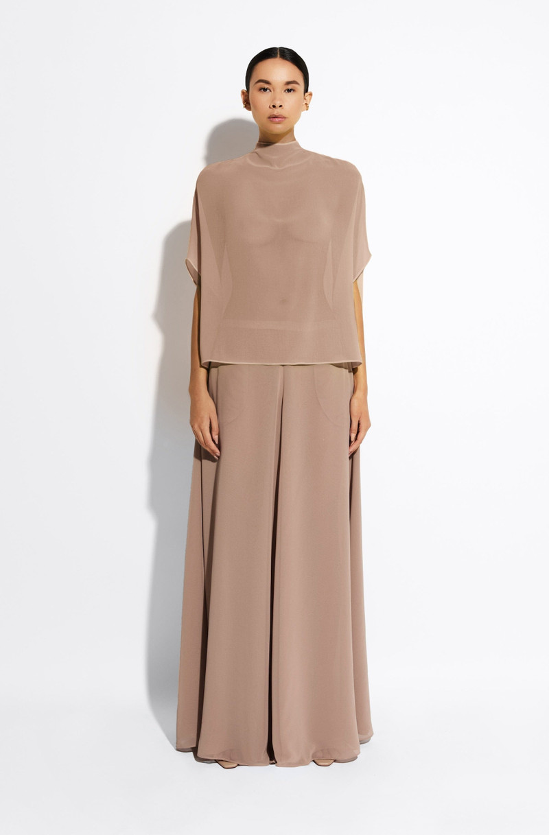 LAPOINTE Lightweight Georgette Wide Leg Pant With Pockets outlook