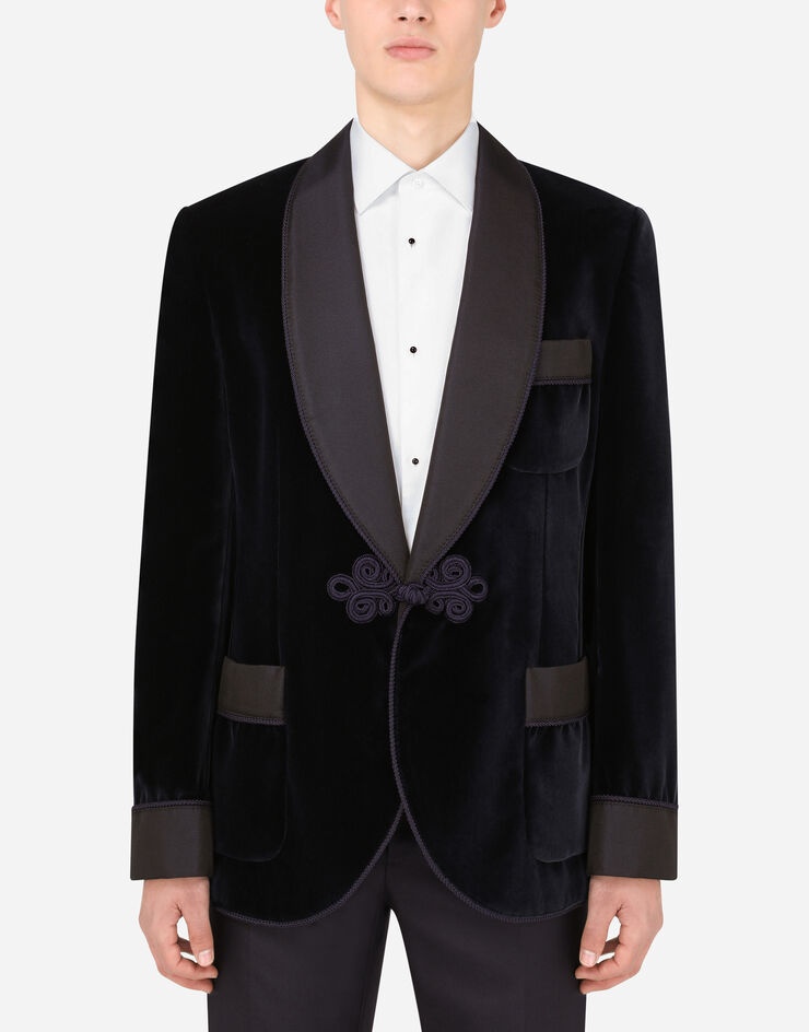 Velvet smoking jacket - 1