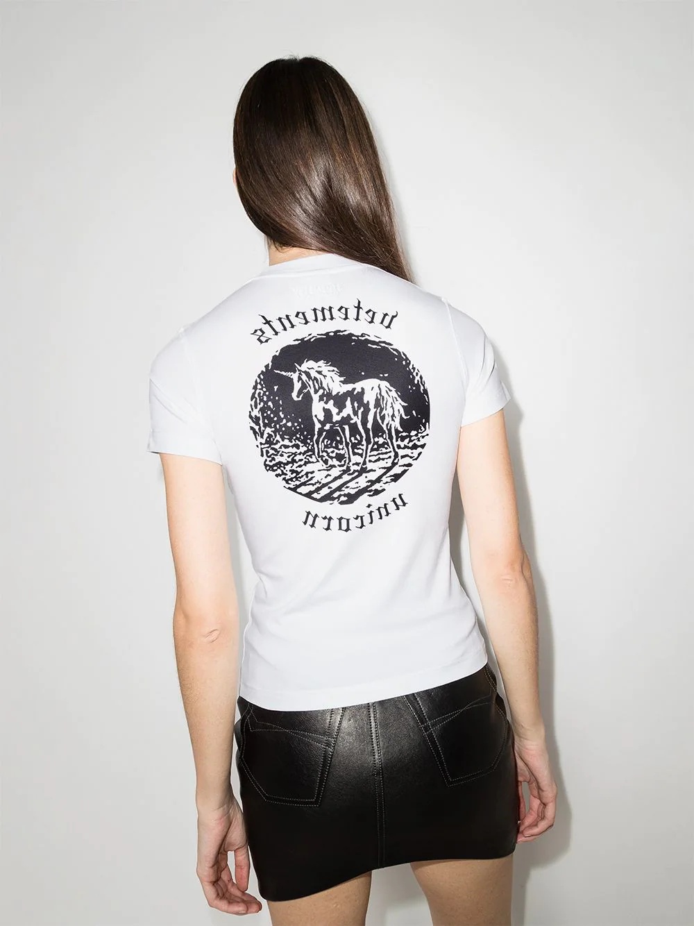 unicorn-print logo T-shirt - 3