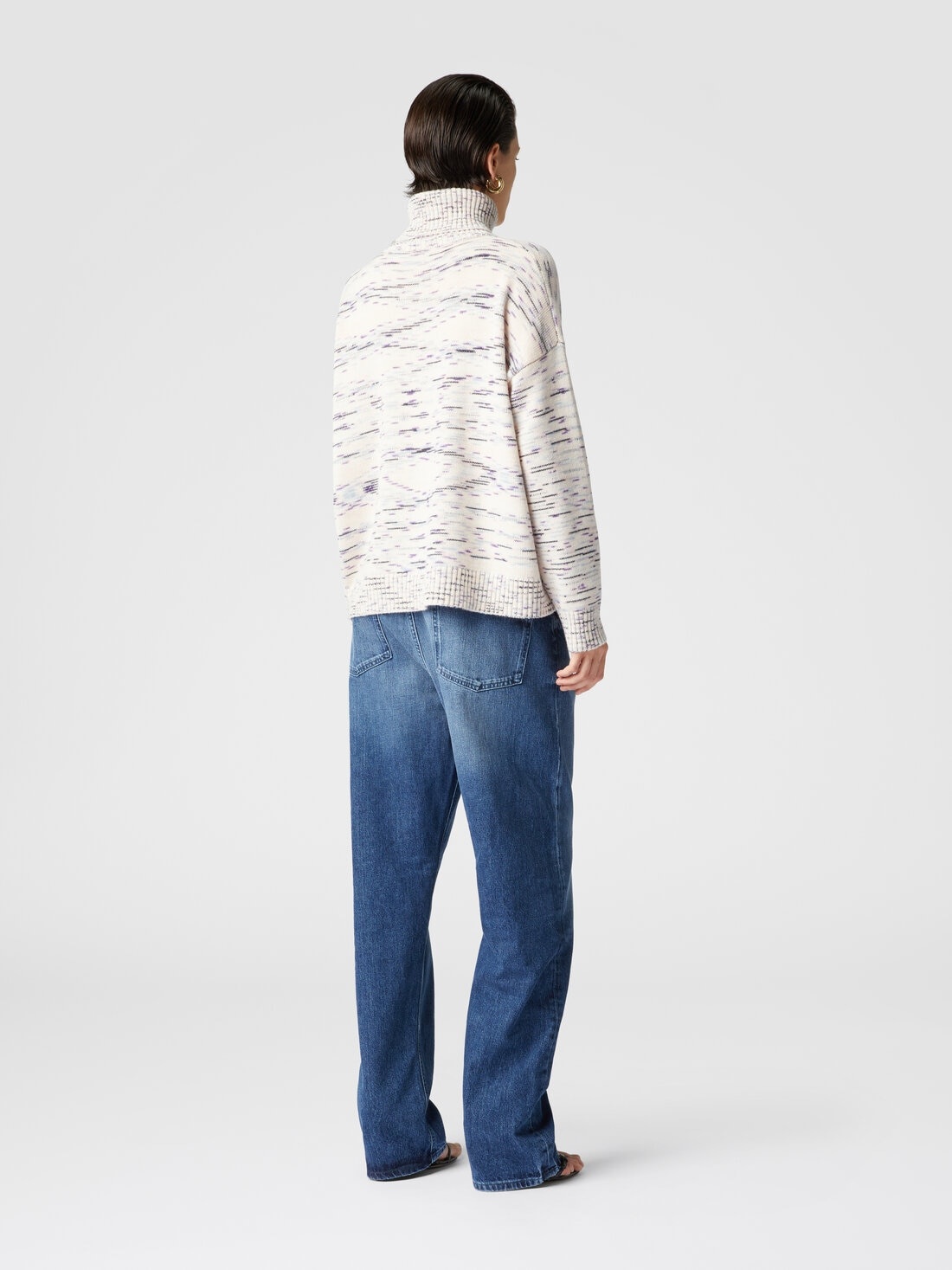 Heathered cashmere turtleneck pullover - 3