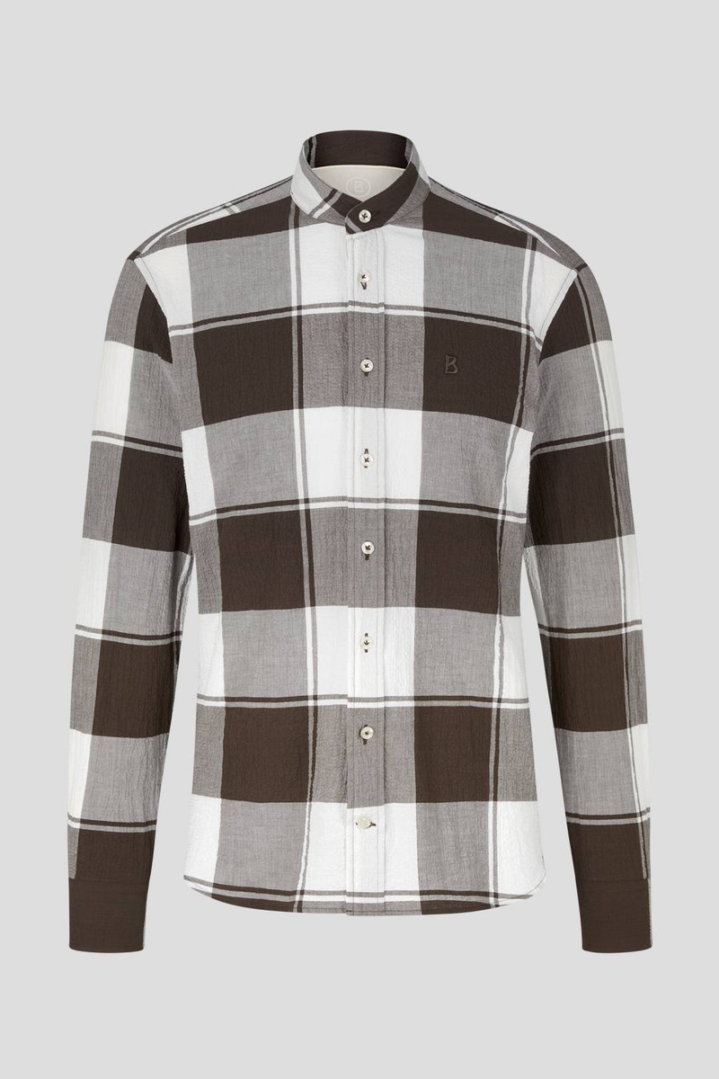 RAPHI SHIRT IN DARK OAK/WHITE 1