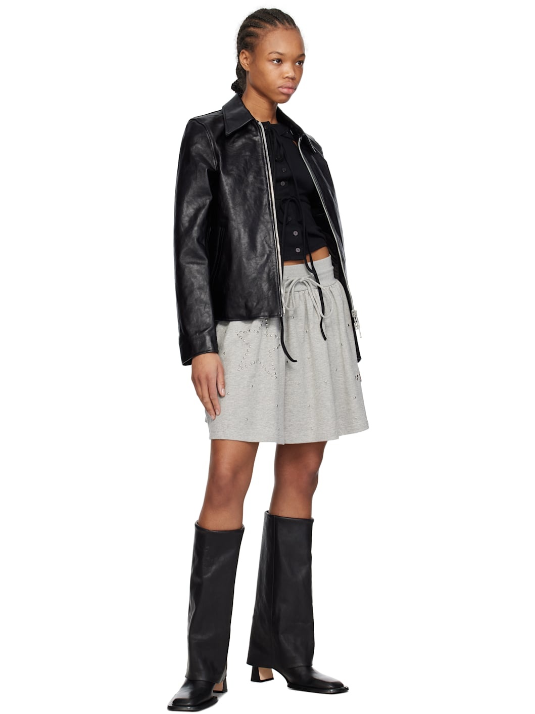 Black Bellamy Fold Over Tall Boots - 5