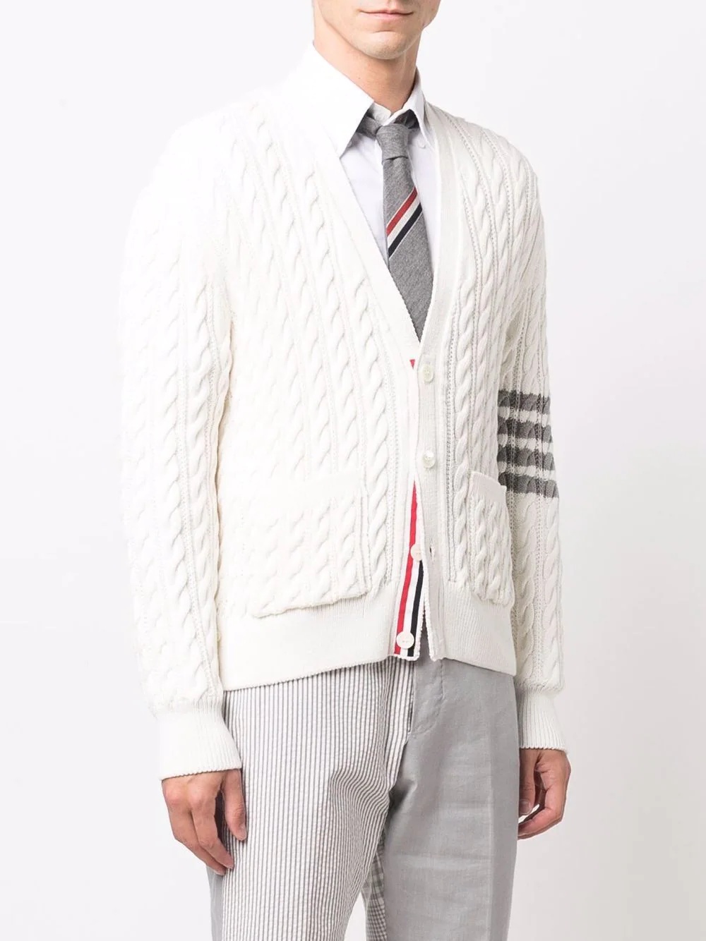 4-Bar cable-knit cardigan - 3