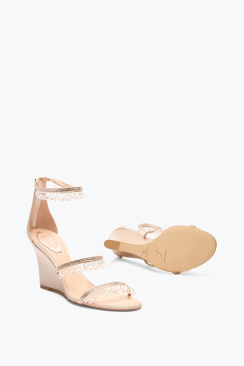 CHANDELIER POWDER PINK WEDGE SANDAL 80 6