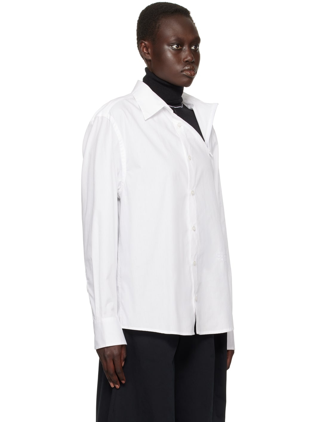 White Asymmetrical Shirt - 2