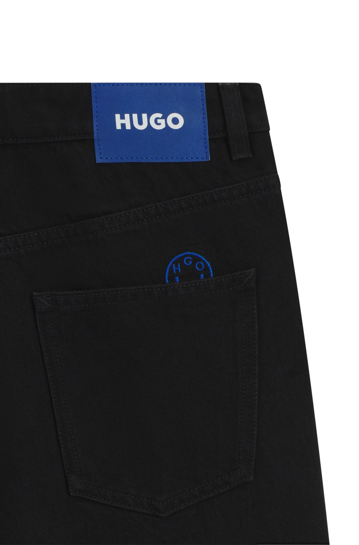 SLIM-FIT JEANS IN BLACK STRETCH DENIM - 6