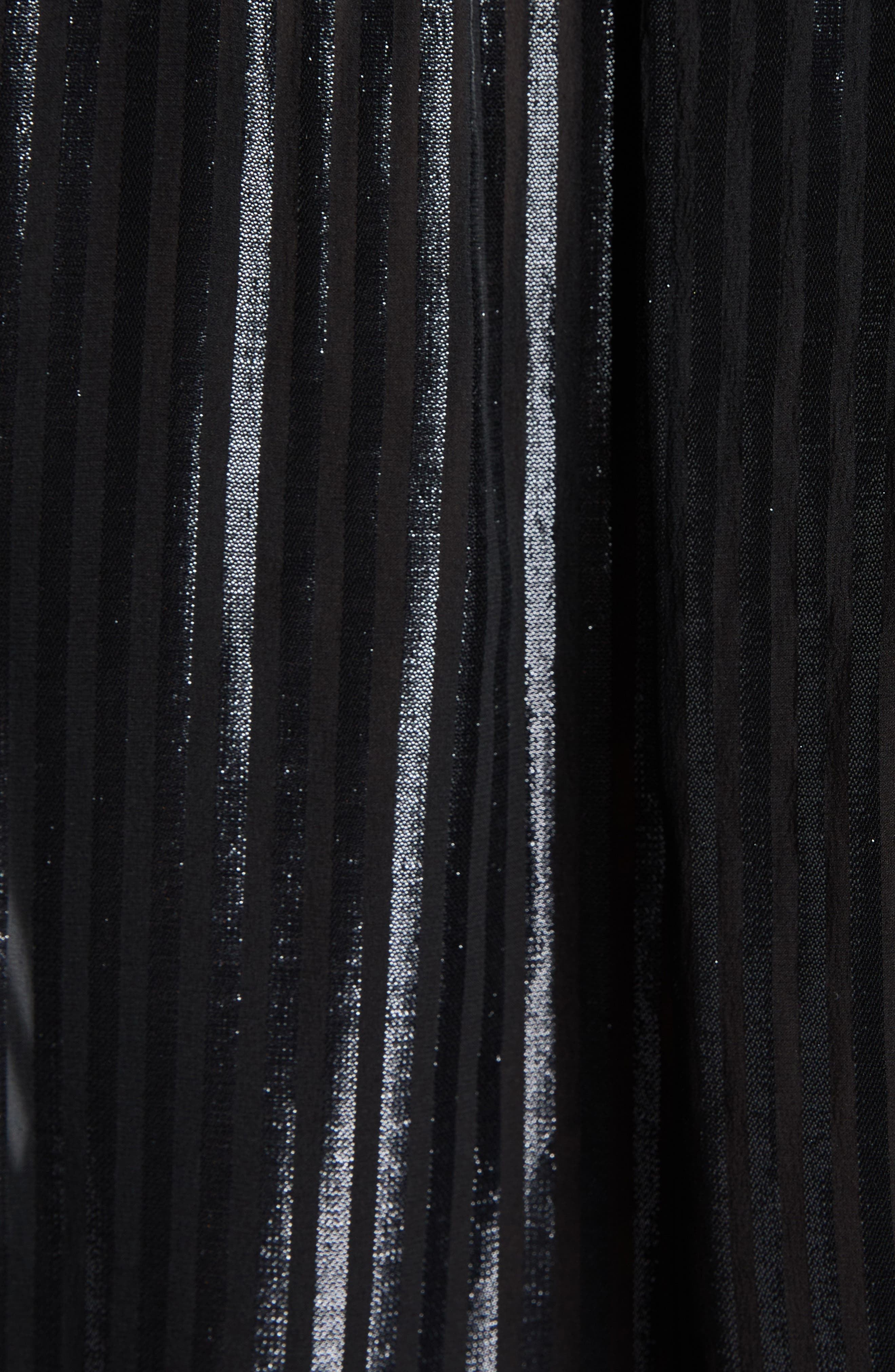 TOM FORD Stripe Tie Neck Silk Blend Top in Black at Nordstrom - 6