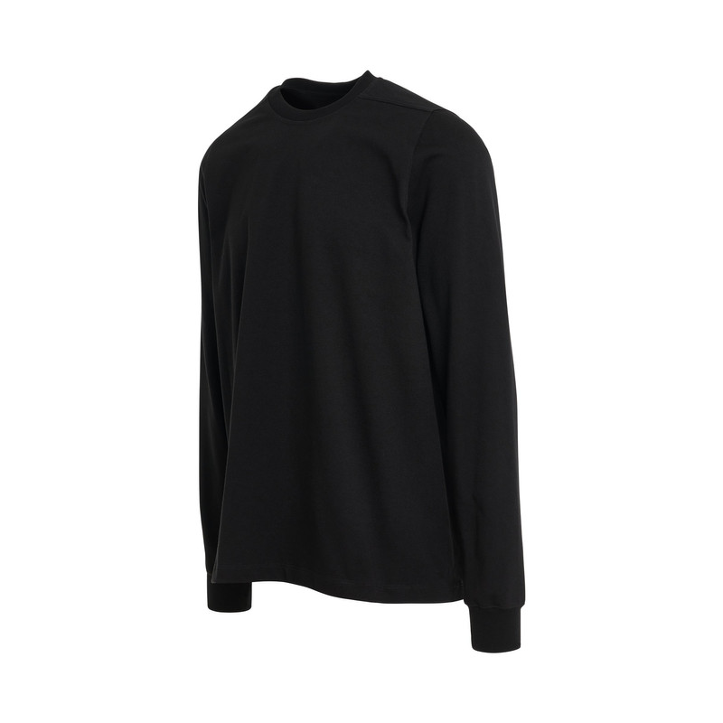 Rick Owens Long Sleeve Short Sweatshirt in Black outlook