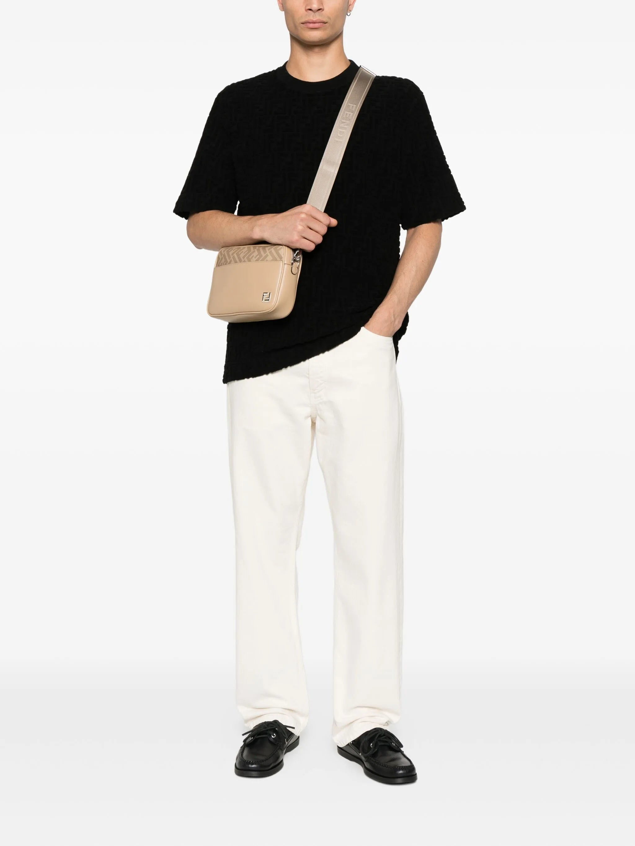 Fendi Textured Crew-neck T-shirt - 4