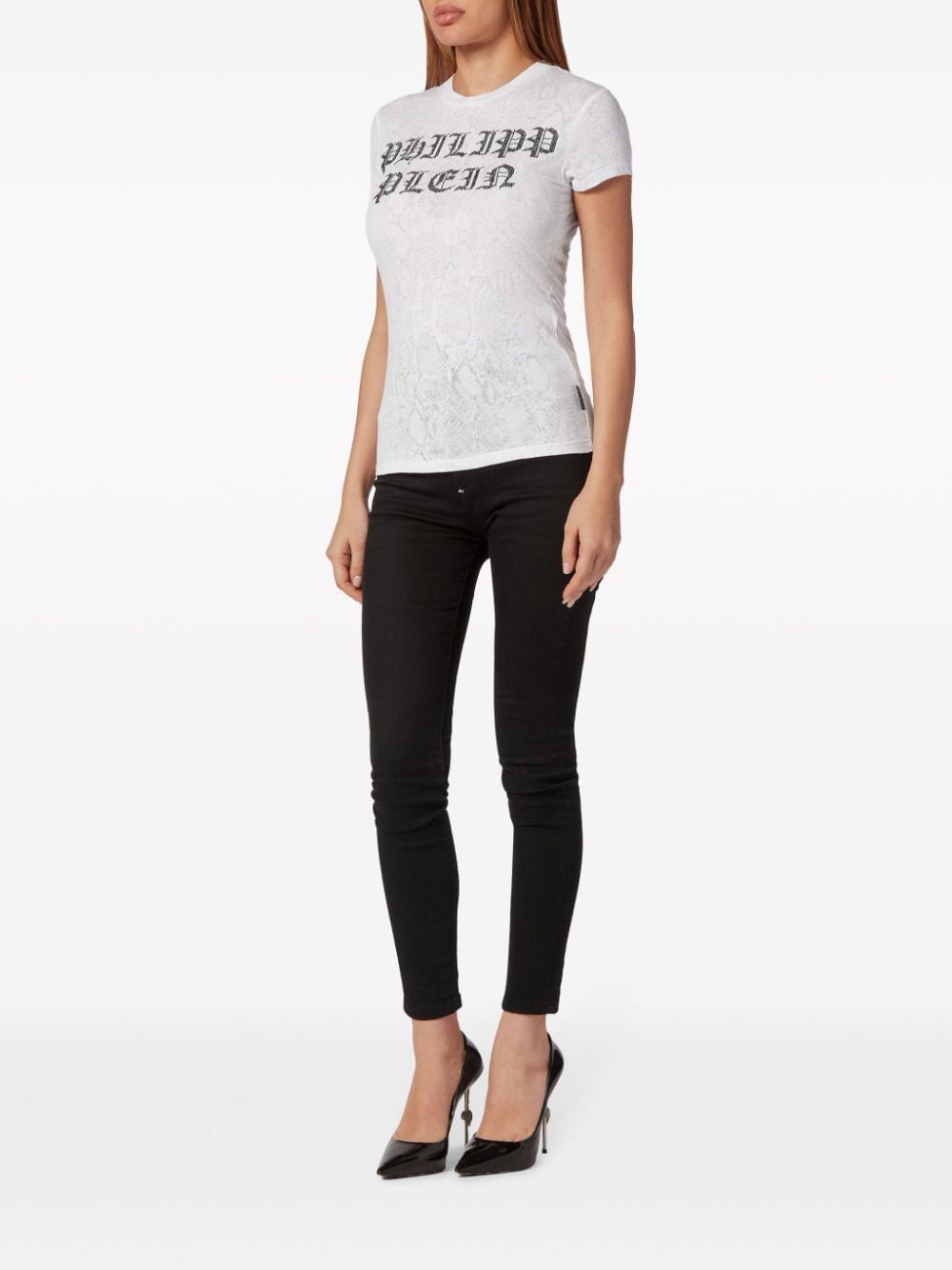 crystal-embellished cotton T-shirt - 2