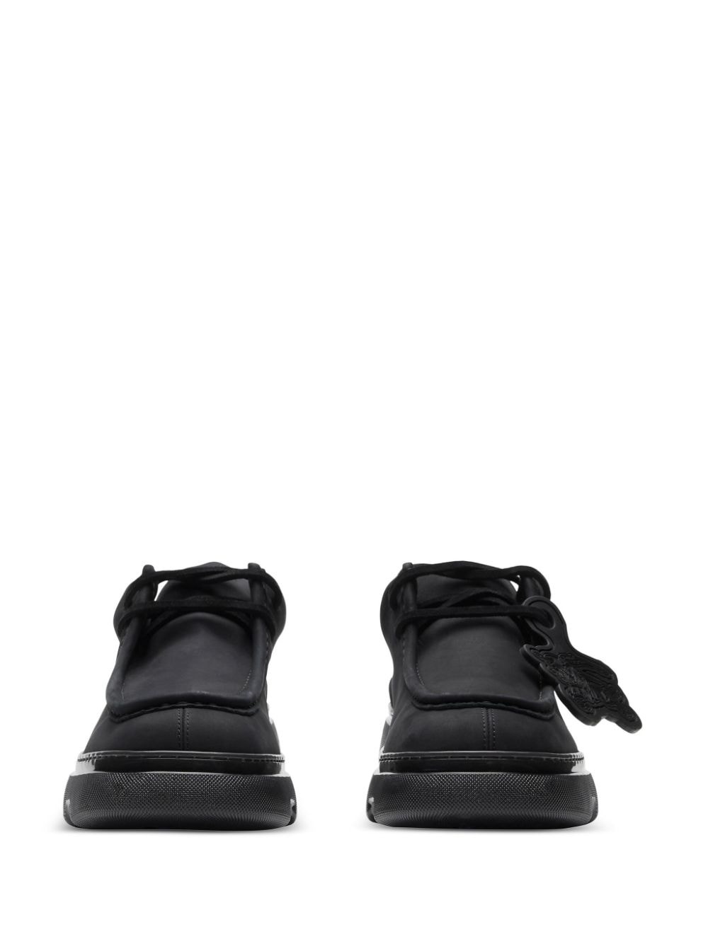 lace-up suede derby shoes - 3