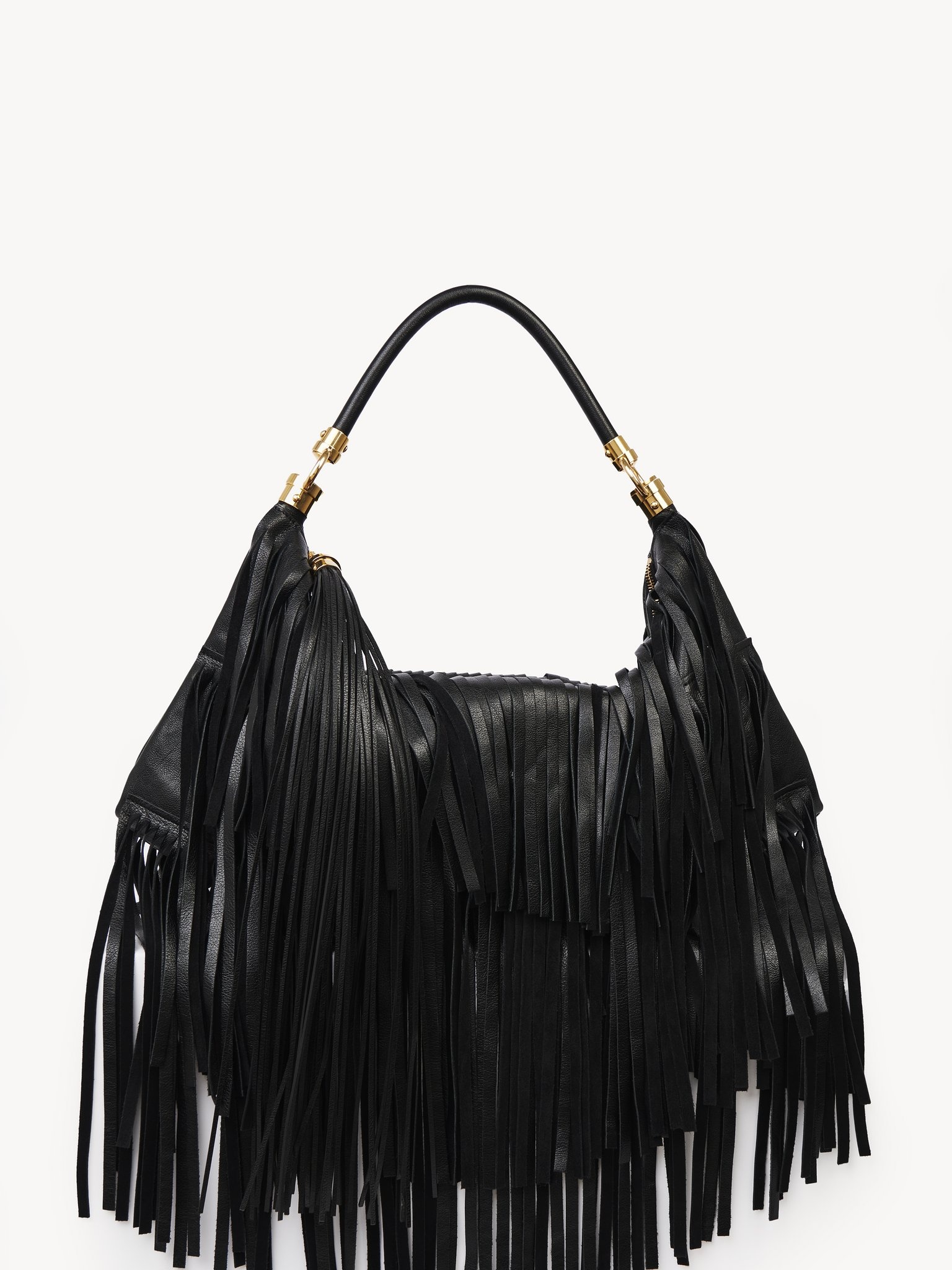 CHLOÉ FOULARD SHOULDER BAG IN FRINGED LEATHER - 1