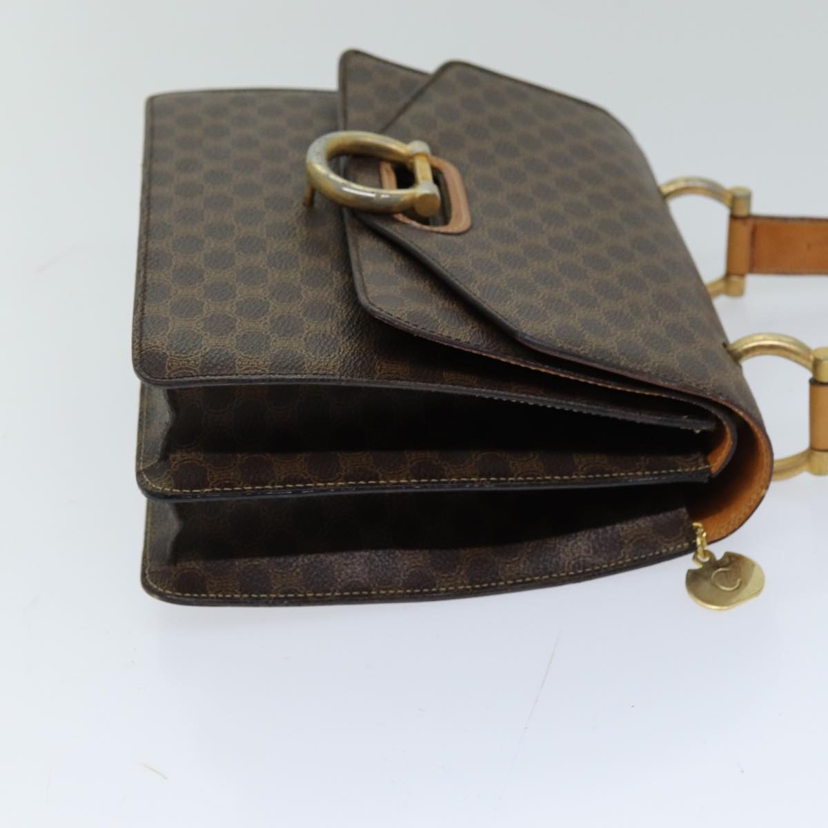 CELINE Macadam Canvas Hand Bag Pvc Brown - 3
