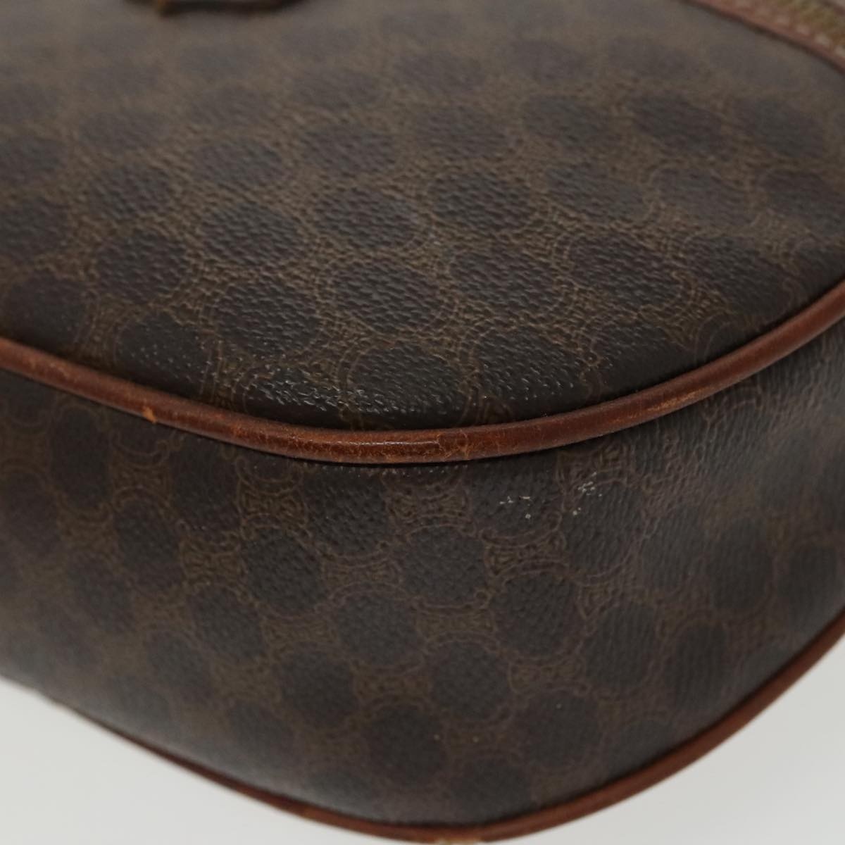 CELINE Macadam Canvas Shoulder Bag Pvc Leather Brown Gold - 10