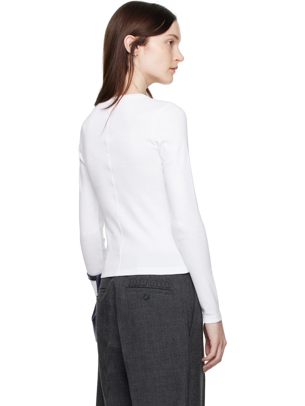 White Jill Long Sleeve T-shirt - 3