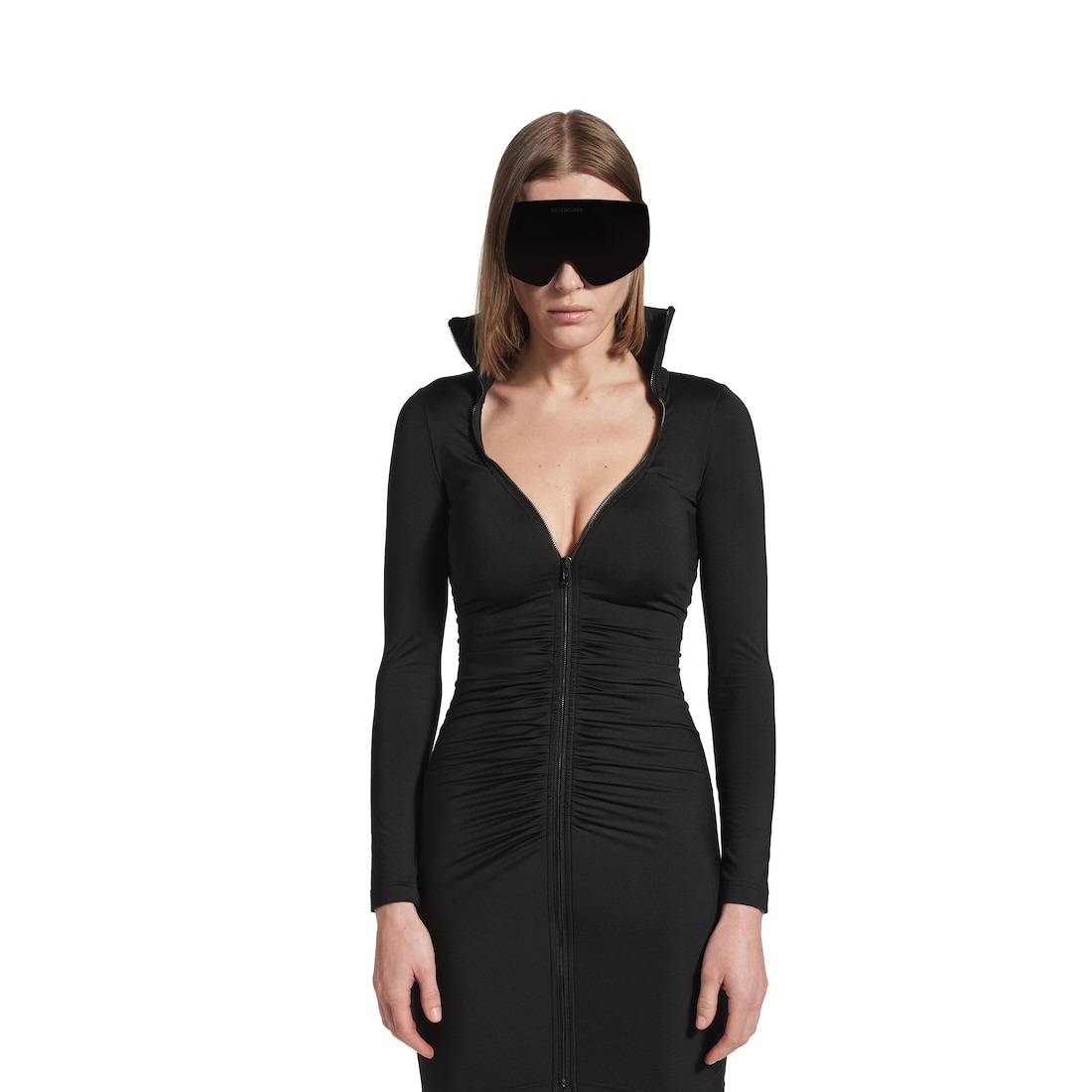 Women's Bra Cut Mini Dress in Black - 5