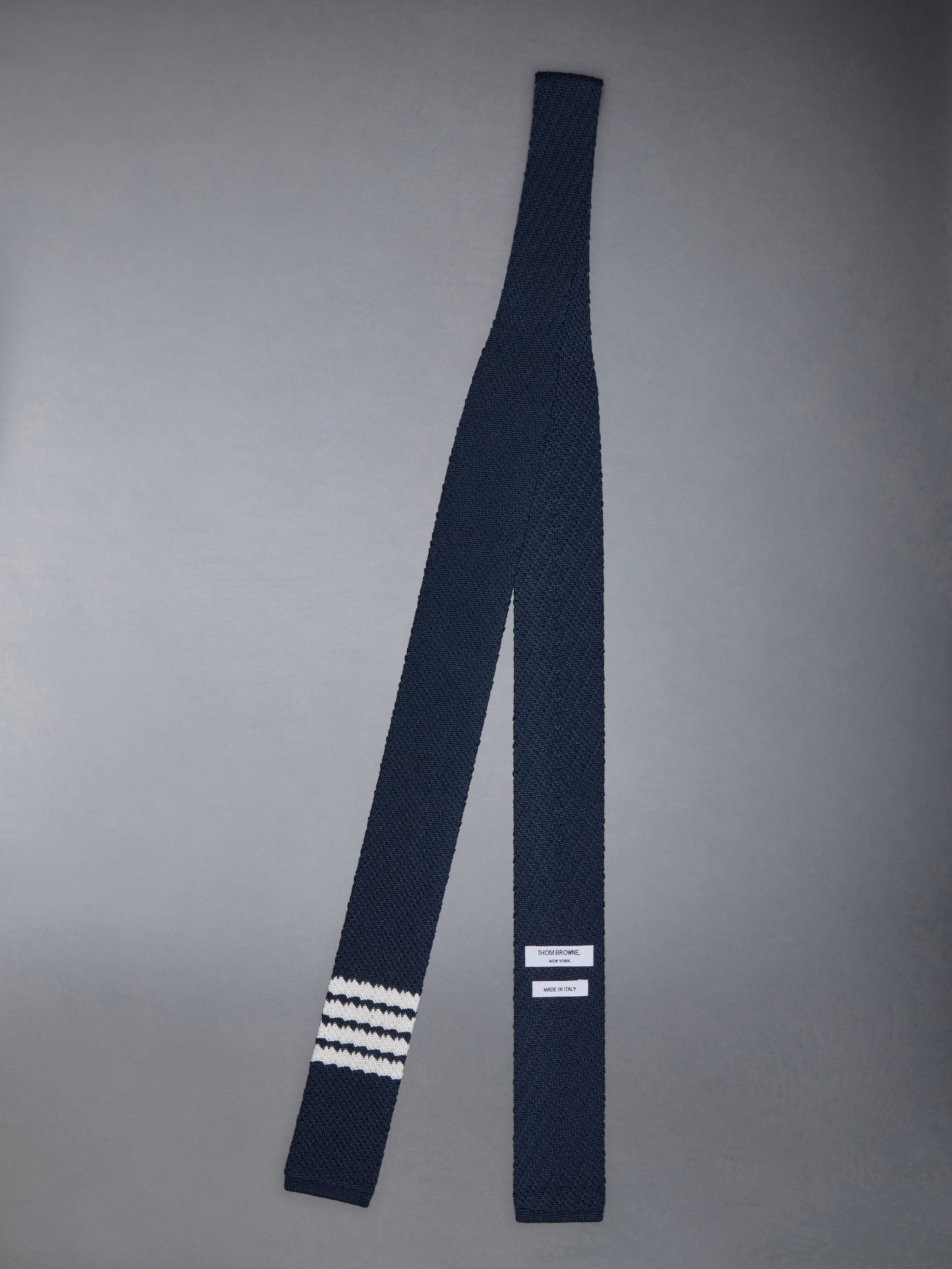 Silk Twill Stitch 4-Bar Tie Scarf - 2